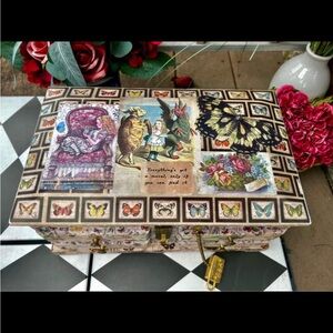 Handmade Butterfly and Alice in Wonderland  Decorative Jewelry/Keepsake Box